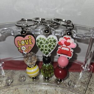 Colorful Heart and Car Keychains